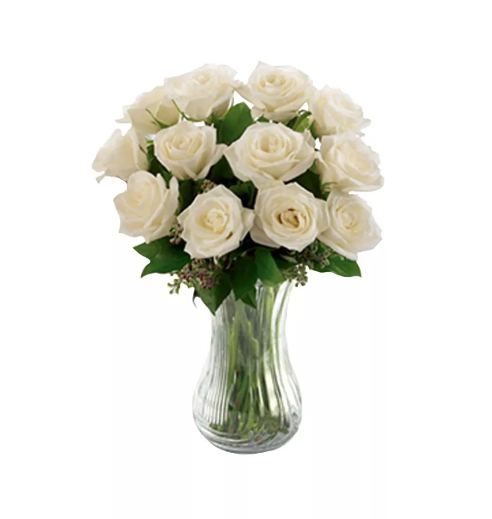 Classic White Rose Bouquet