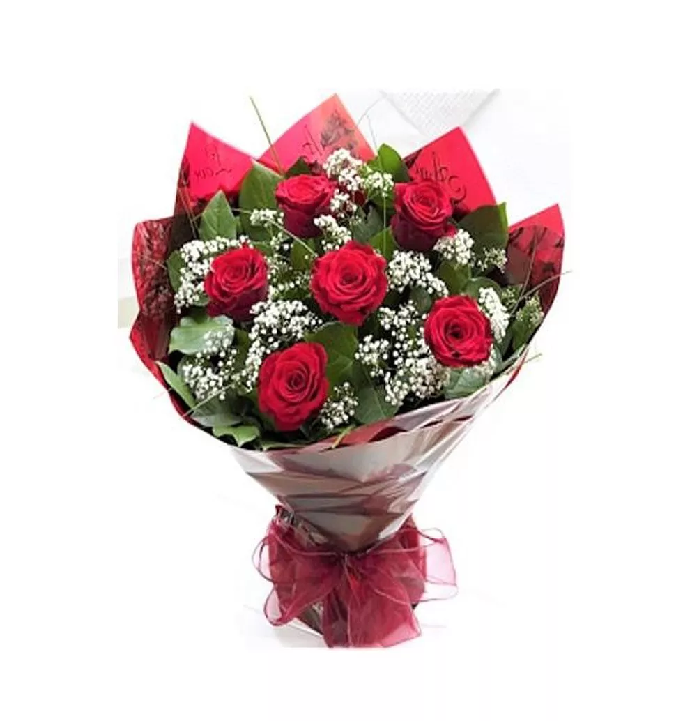 6 Red Roses Bouquet
