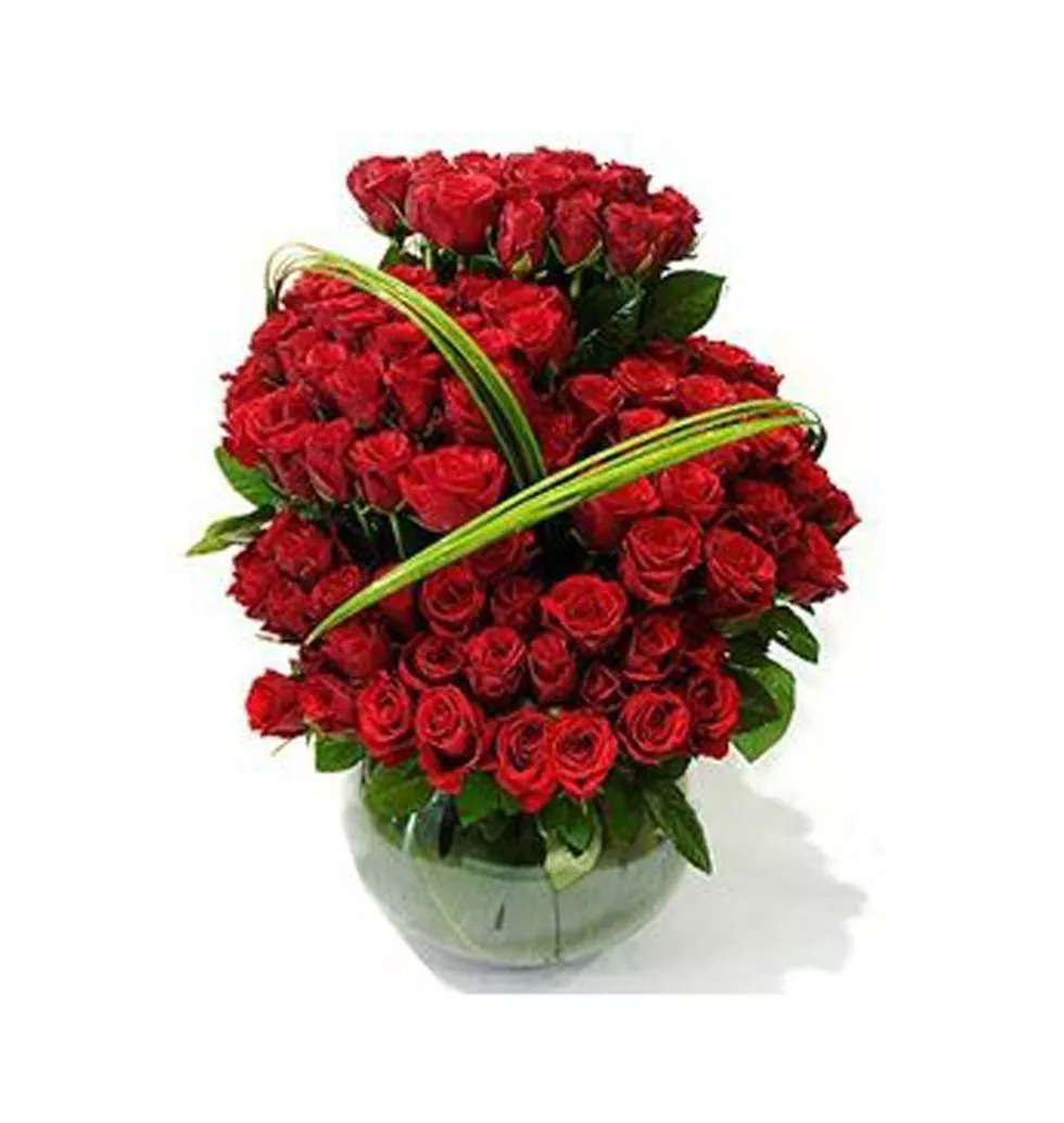 100 Red Roses Arrangement