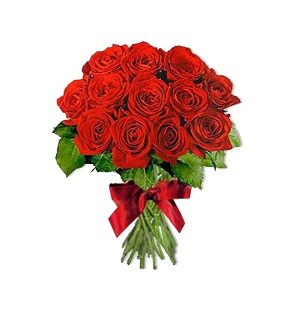Radiant Ruby Red Rose Bouquet